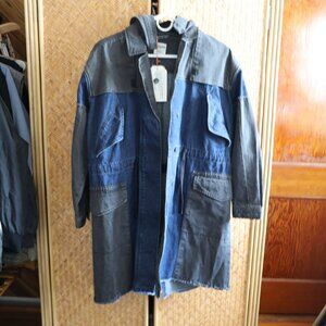 Chevignon Jeans Denim Long Jacket Patched High Quality Size M